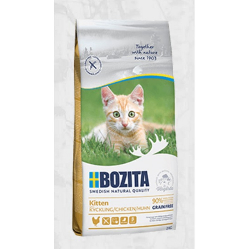 Bozita Grain Free Kitten Chicken, 2kg - bezgraudu sausā barība ar vistu kaķēniem
