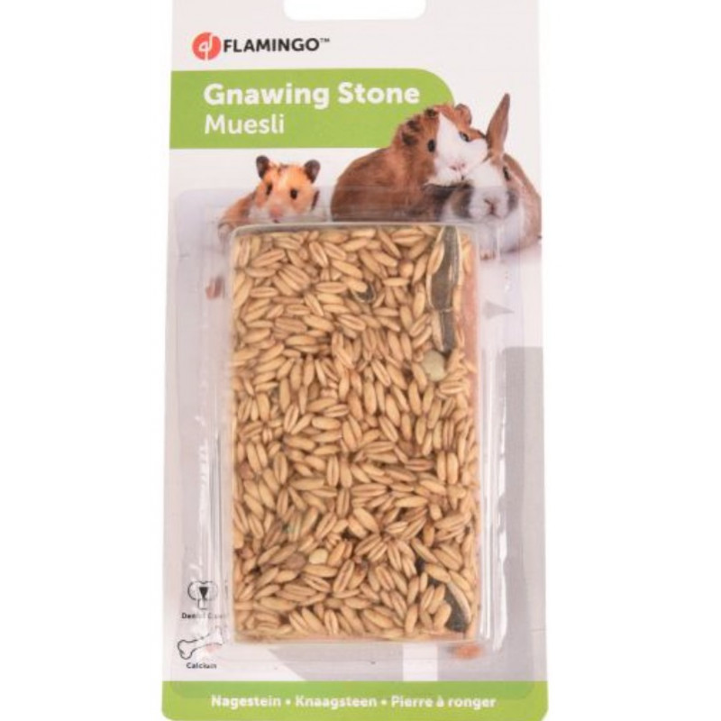 Flamingo Gnawing Stone Muesli, 110g - kalcija akmens ar musli