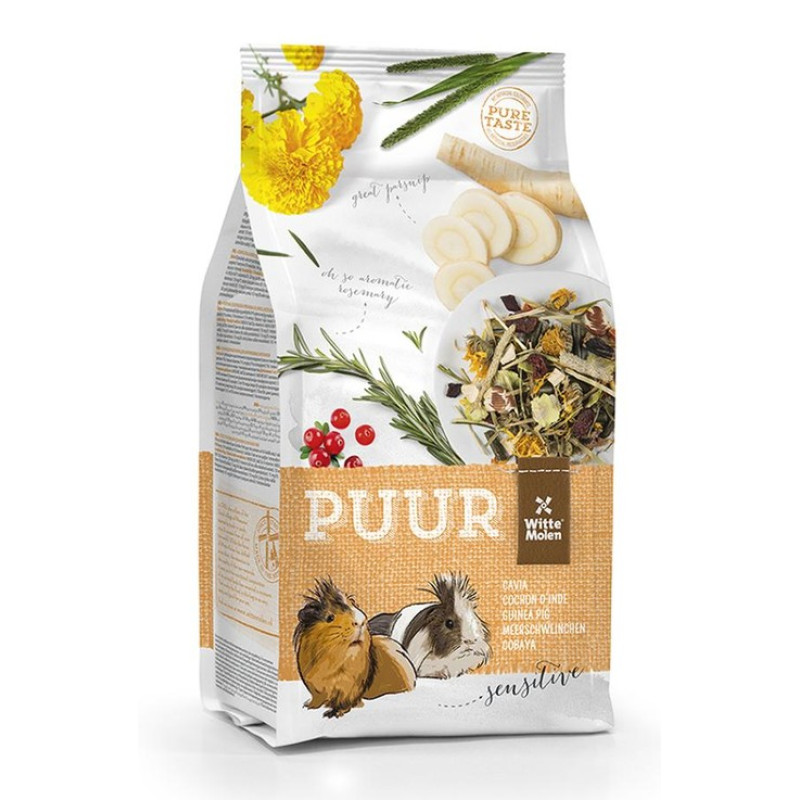 Witte Molen Puur Guinea Pig Sensitive, 800g - Premium barība jūras cūciņām ar jūtīgu gremošanu