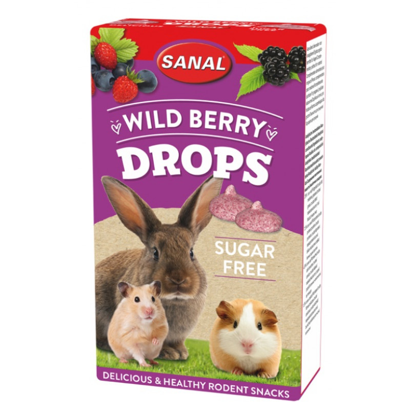 Sanal Wild Berry Drops Sugar Free, 45g - meža ogu gardumi, bez cukura
