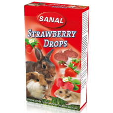SANAL Strawberry Drops, 45g - multivitamīnu kārums ar zemenēm grauzējiem