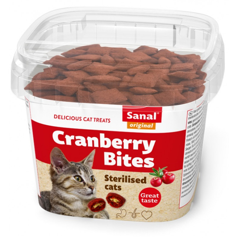 SANAL Cranberry & Chicken Bits Sterilized Cats, 75g - spilventiņi ar dzērvenēm un vistu sterilizētiem kaķiem