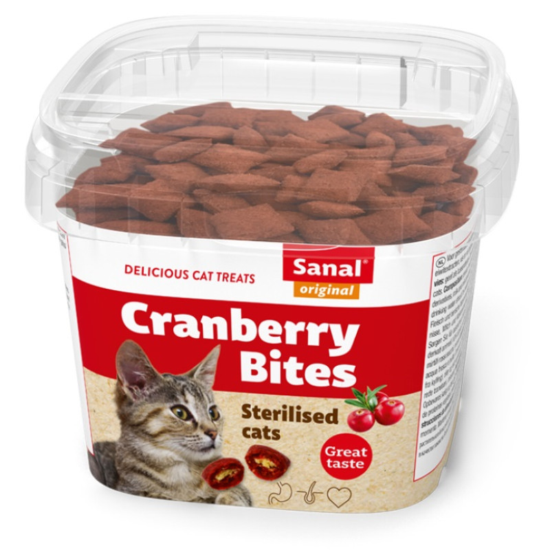 Sanal Cranberry & Chicken Bits Sterilized Cats, 75g - spilventiņi ar dzērvenēm un vistu sterilizētiem kaķiem