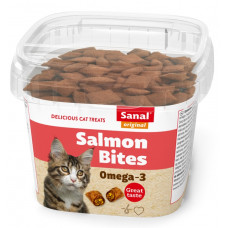 SANAL Salmon Bits, 75g - spilventiņi ar laša pastētes pildījumu