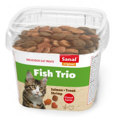 Sanal Fish Trio, 75g - kraukšķi ar lasi, foreli un garnelēm