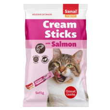Sanal Cream Sticks Salmon, 5x15g - krēms ar lasi