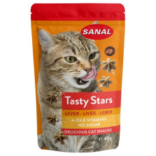 Sanal Tasty Stars Liver, 40g - mīkstas zvaigznītes ar aknām