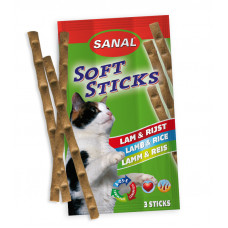 Sanal Soft Sticks Lamb&Rice, 3*5gr - mīksti gaļas kociņi ar jēru un rīsiem