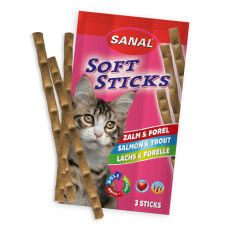 Sanal Soft Sticks Salmon&Trout, 3*5gr - mīksti gaļas kociņi ar lasi un foreli