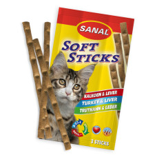 Sanal Soft Sticks Turkey&Liver, 3*5gr - mīksti gaļas kociņi ar tītaru un aknām