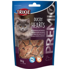 Trixie Premio Hearts, 50g - mīkstas sirsniņas ar pīles krūtiņu un mencu