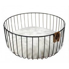 Duvo Plus Caviar Round Metal Basket - metāla grozs ar spilvenu