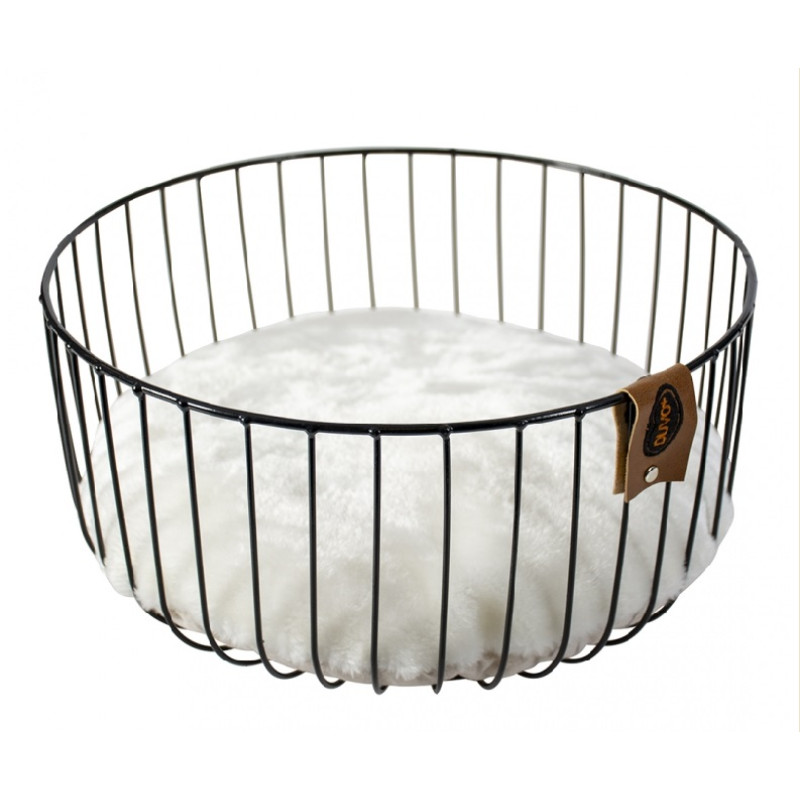 Duvo Plus Caviar Round Metal Basket - metāla grozs ar spilvenu