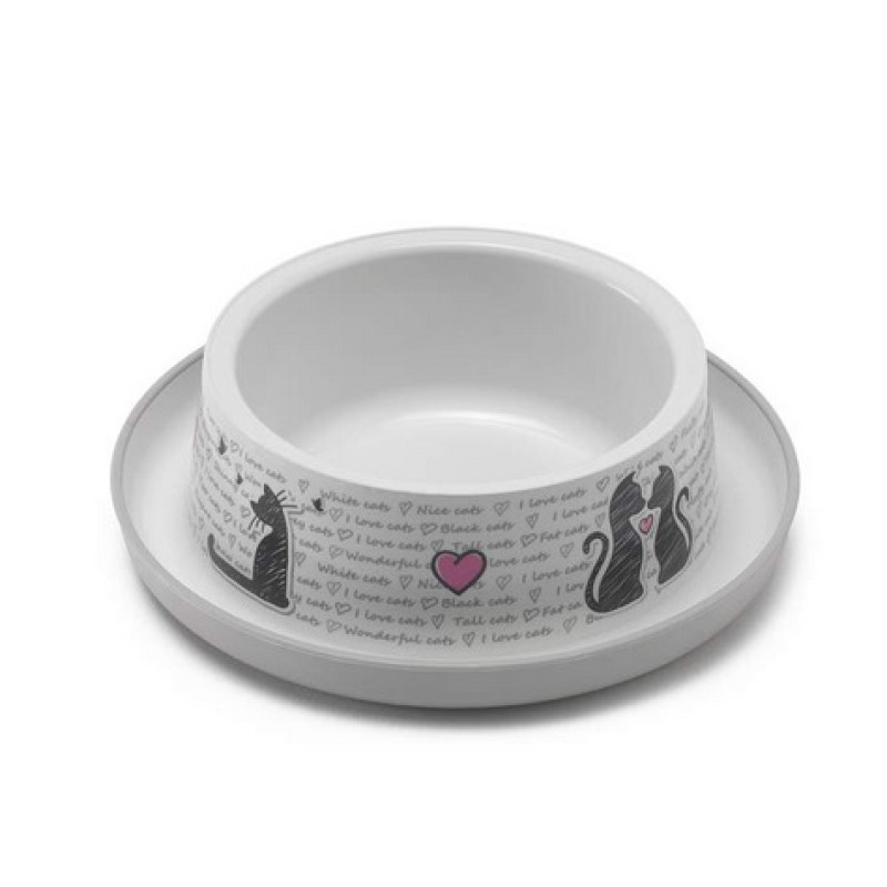 Moderna Products Trendy Dinner Cats in Love, 350ml - plastmasas bļoda ar rakstu