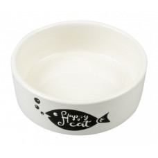 Duvo Plus Feeding Bowl Happy Cat, 300ml - keramikas bļoda