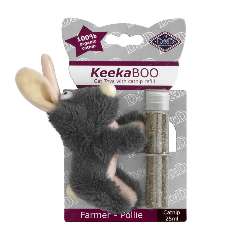 D&D Keekaboo Farmer Pollie, 8.5cm - ar kaķu mētru pildamā rotaļlieta