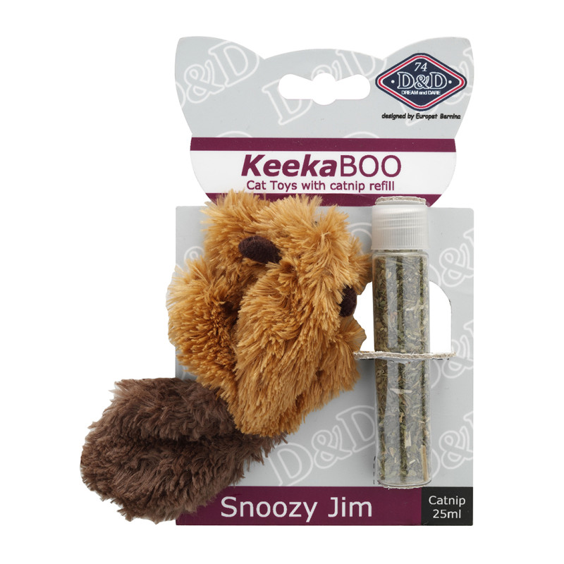D&D Keekaboo Snoozy Jim, 8cm - ar kaķu mētru pildamā rotaļlieta