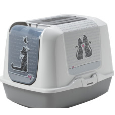 Moderna Products Trendy Cat Large Cats In Love, 39*50*38cm - slēgtā tualete ar zīmējumiem