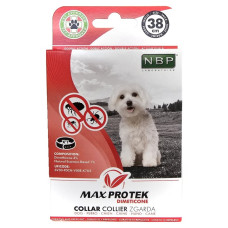 Max Pro Tek Small Dog Collar, 38cm - dubultās iedarbības pretparazītu kaklasiksna suņiem