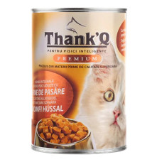 ThankQ Cat Premium Chicken, 415g - gabaliņi mērcē ar vistu pieaugušiem kaķiem