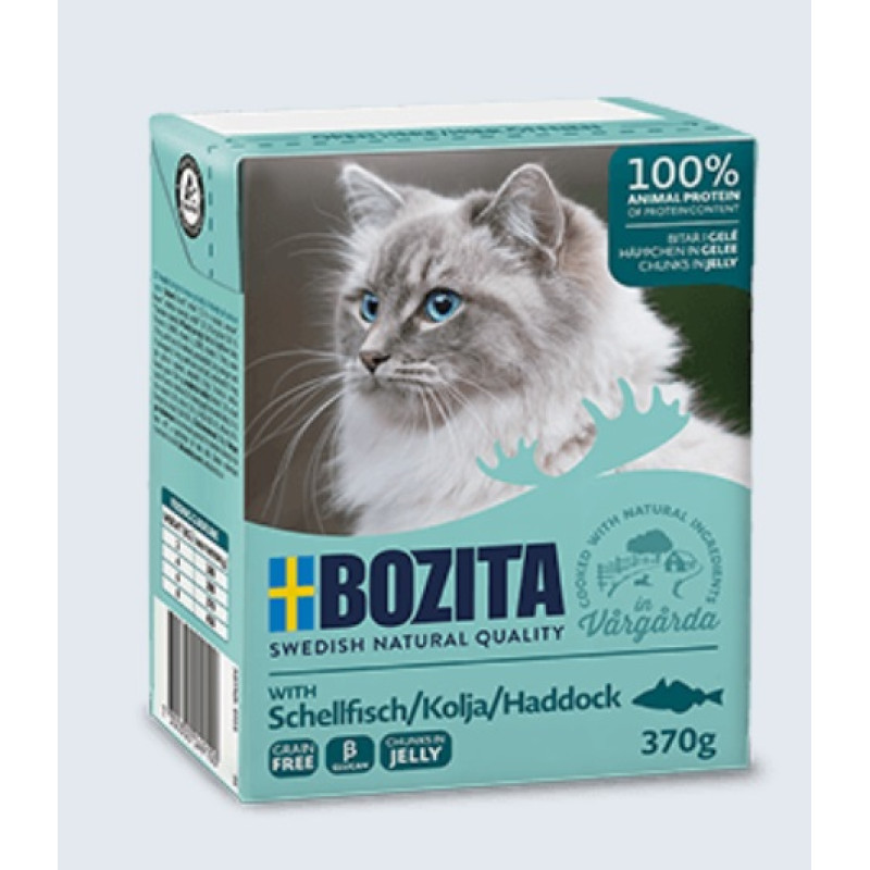 Bozita Haddock Jelly, 370g - bezgraudu gaļas gabaliņi ar pikšu želejā