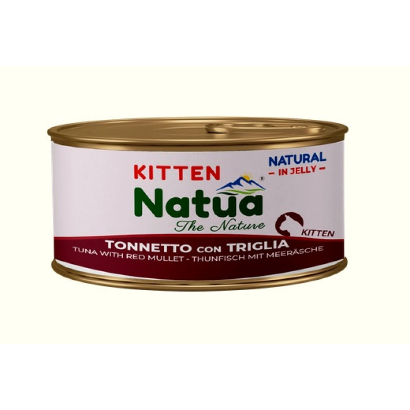 Natua Cat Tuna with Red Mullet Jelly Kitten, 85g - tuncis ar sarkano kefāli želejā kaķēniem
