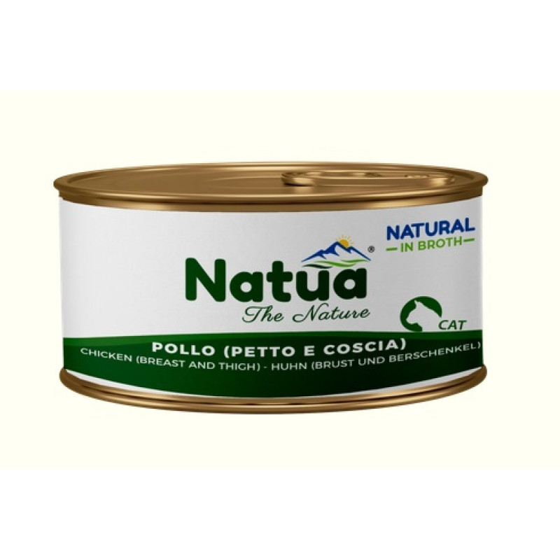 Natua Cat Chicken (Breast and Thigh) Broth, 85g - vistas krūtiņa un augšstilbs buljonā