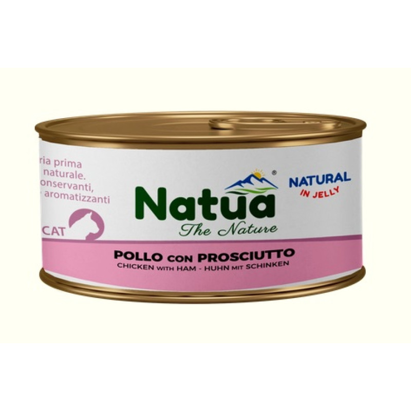 Natua Cat Chicken with Ham Jelly, 150g - vista ar šķiņķi želejā