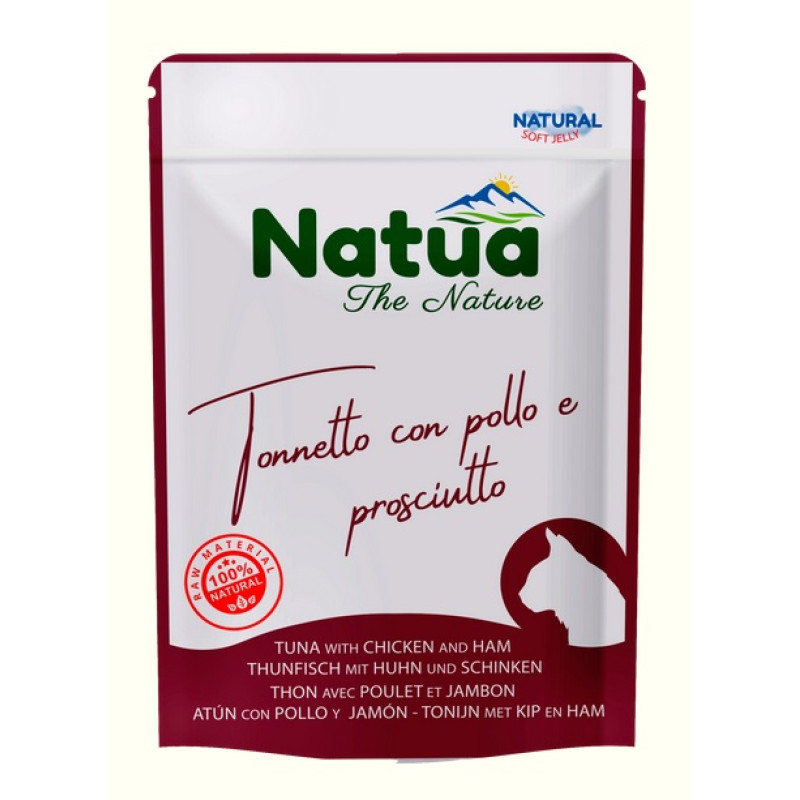 Natua Cat Tuna with Chicken and Ham Soft Jelly, 70g - tuncis ar vistu un šķiņķi mīkstajā želejā