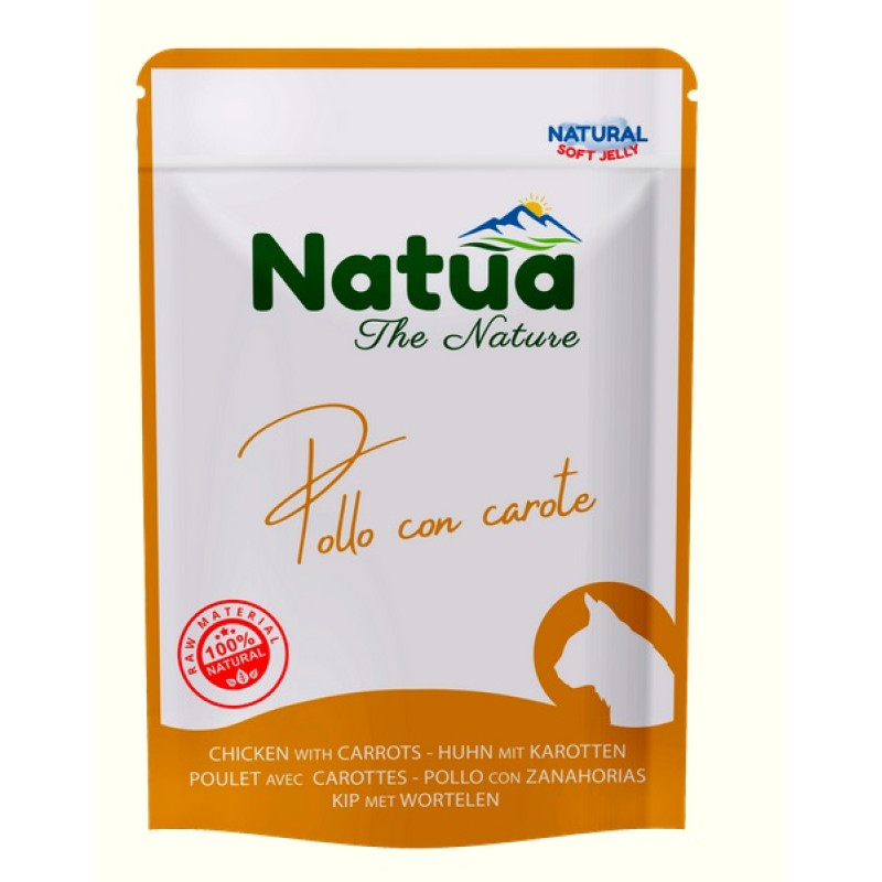 Natua Cat Chicken with Carrots Soft Jelly, 70g - vista ar burkāniem mīkstajā želejā