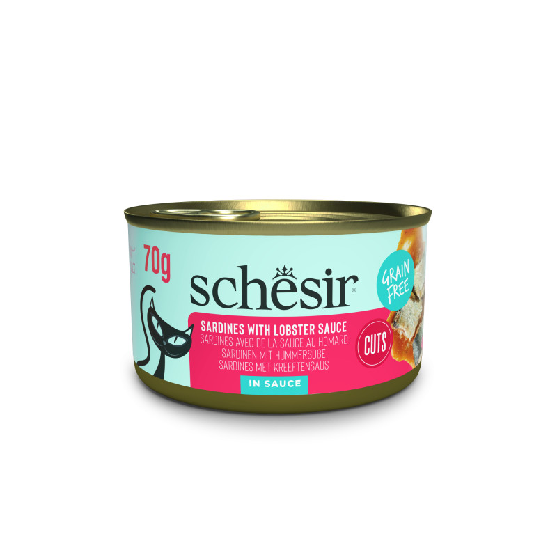 Schesir Cat Grill Sardines with Lobster Sauce, 70g - papildbarība - sardīnes ar omāru mērci, bez graudiem