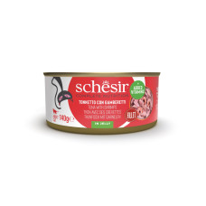 Schesir Cat Tuna with Shrimps in Jelly, 140g - pilnvērtīgā barība - tuncis un garneles želejā