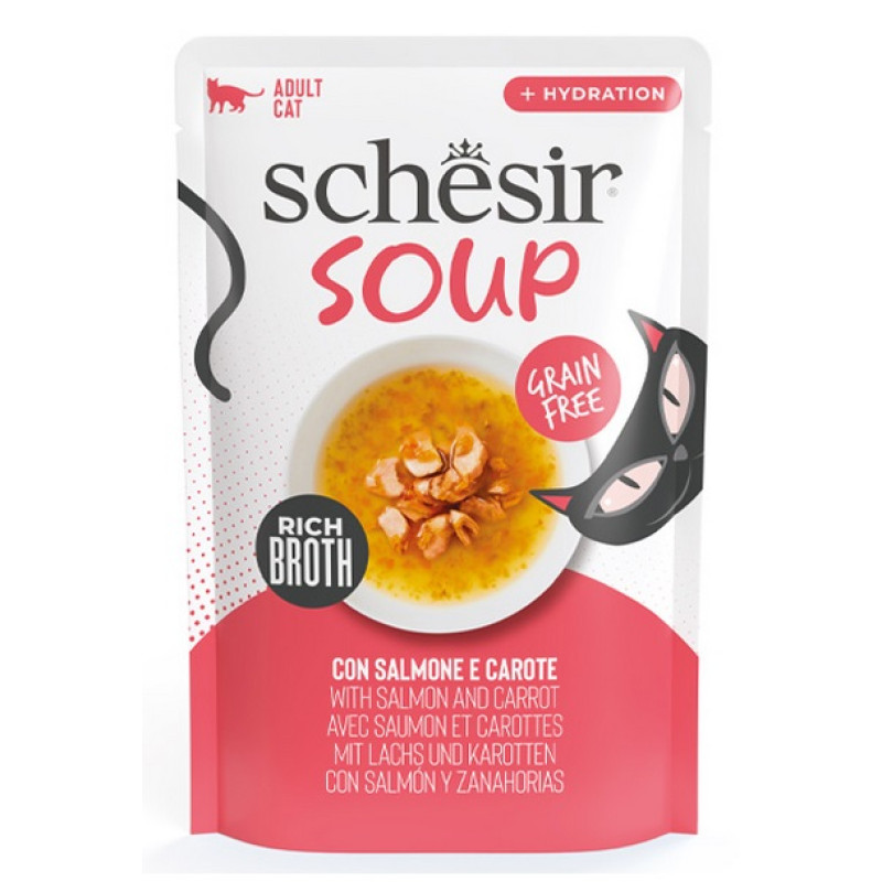 Schesir Cat Salmon and Carrots Soup, 40g - laša un burkānu zupa