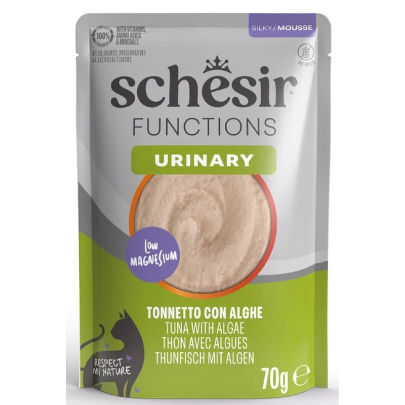 Schesir Cat Functions Mousse Urinary, 70g - pilnvērtīgā barība - uzputenis kaķiem urīnceļu veselībai