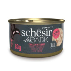 Schesir After Dark Chicken with Beef, 80g - pilnvērtīgā barība - vista un liellops buljonā