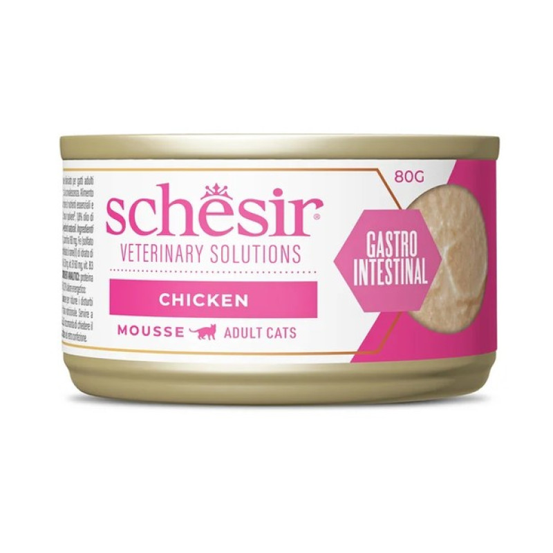 Schesir Cat Veterinary Solutions Gastro Intestinal Chicken Mousse, 80g - veterinārā diēta gremošanai - vistas uzputenis