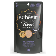 Schesir After Dark Chicken with Duck Velvet Mousse, 80g - pilnvērtīgā barība - vistas un pīles uzputenis