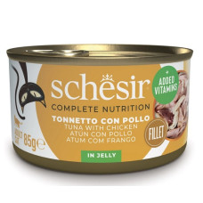 Schesir Cat Tuna with Chicken in Jelly, 85g - pilnvērtīgā barība - tuncis un vista želejā