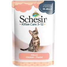 Schesir Kitten Care Chicken In Jelly, 85g - pilnvērtīgā barība - vista želejā kaķēniem