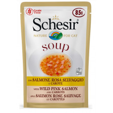 Schesir Wild Pink Salmon and Carrots Soup, 85g - savvaļas rozā laša un burkānu zupa