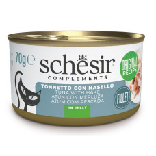 Schesir Cat Tuna with Hake in Jelly, 70g - дополнительное питание - тунец и хек в желе