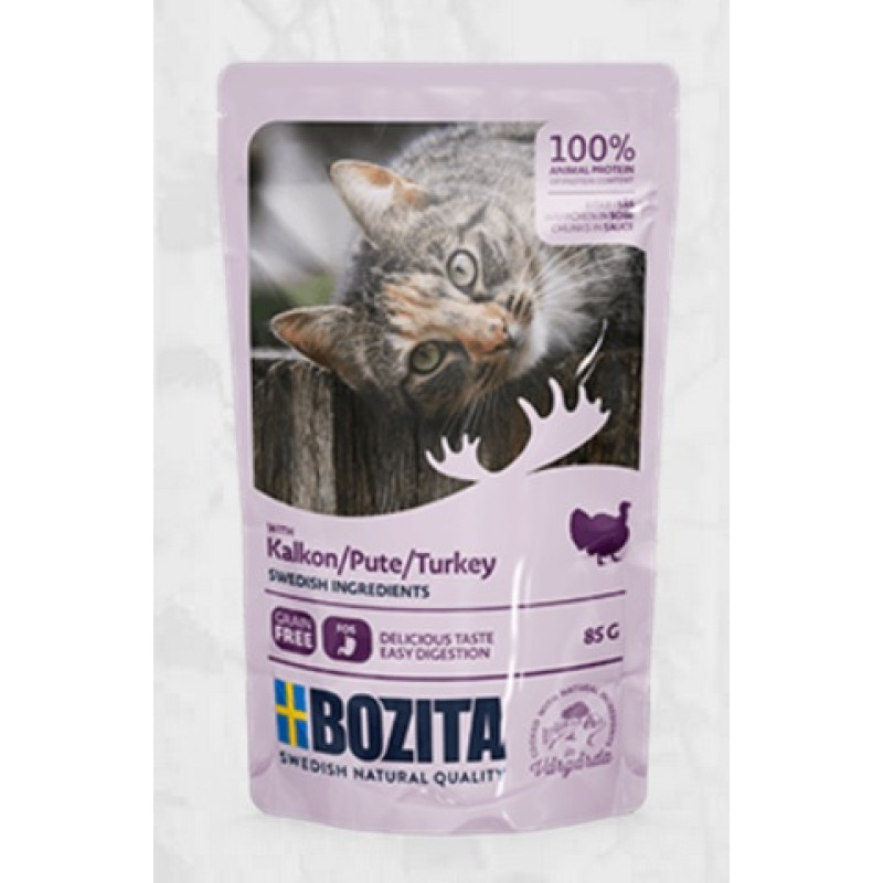 AKCIJA 3+1 Bozita Turkey Sauce, 85g - bezgraudu gaļas gabaliņi ar tītaru mērcē