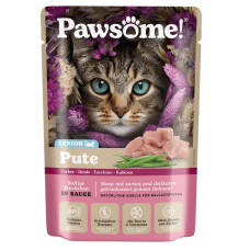 Pawsome! Senior Pute, 85g - bezgraudu gaļas gabaliņi ar tītaru mērcē senjoriem