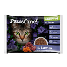 Pawsome! Lamm, 4x85g - bezgraudu gaļas gabaliņi ar jēru mērcē