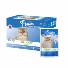 Plaisir Cat Care Urinary Support, 12x85g - БОЛЬШАЯ УПАКОВКА - мясные кусочки в соусе для поддержания здоровья мочеполовых путей