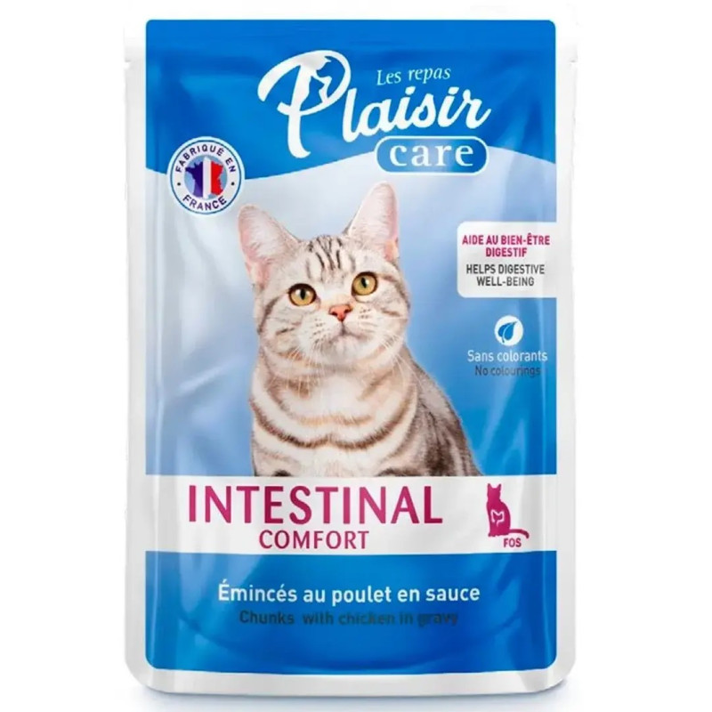 Plaisir Cat Care Intestinal Comfort, 85g - gaļas gabaliņi mērcē gremošanas komfortam