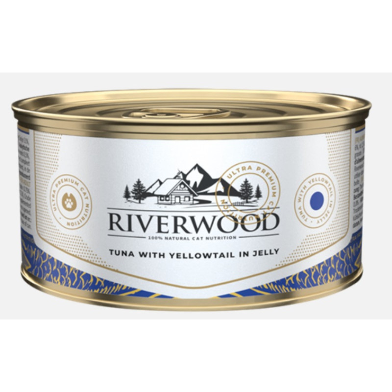 Riverwood Tuna with Yellowtail in Jelly, 85g - tuncis un dzeltenastes luciāns želejā