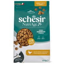  Schesir NutriAge 7+, 1.5kg - sausā barība ar svaigu vistu kaķiem-senjoriem vai kaķiem ar lieko svaru