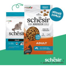 Schesir Adult Fish, 1.5g - sausā barība ar svaigu zivi pieaugušiem kaķiem