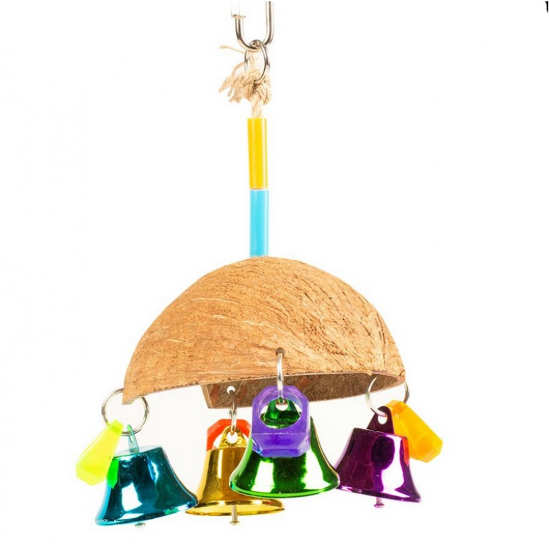 Duvo Plus Coco Umbrella with Bells, 13*19сm - kokosrieksta čaula ar zvaniņiem